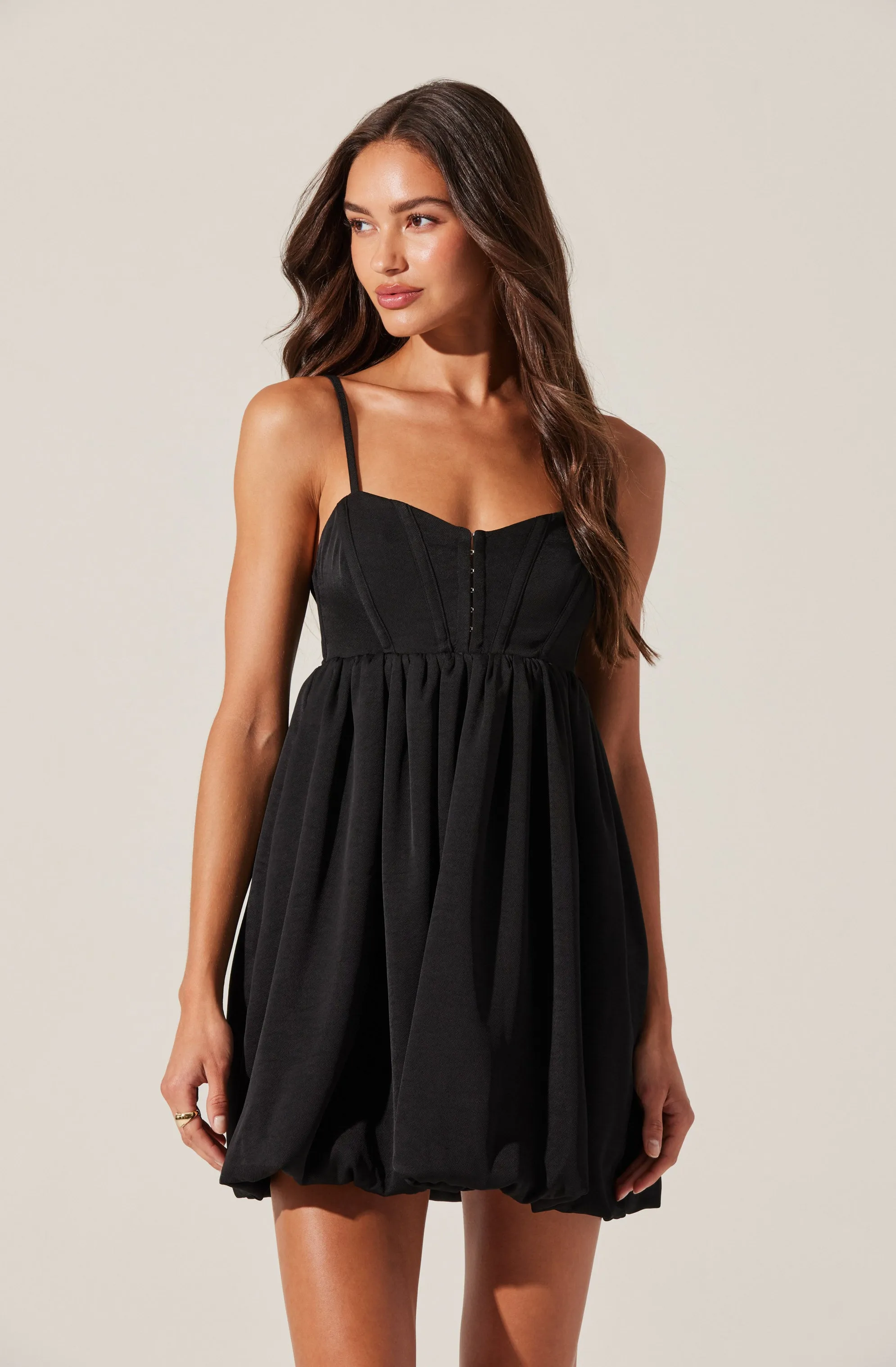 Bustier Bubble Hem Mini Dress