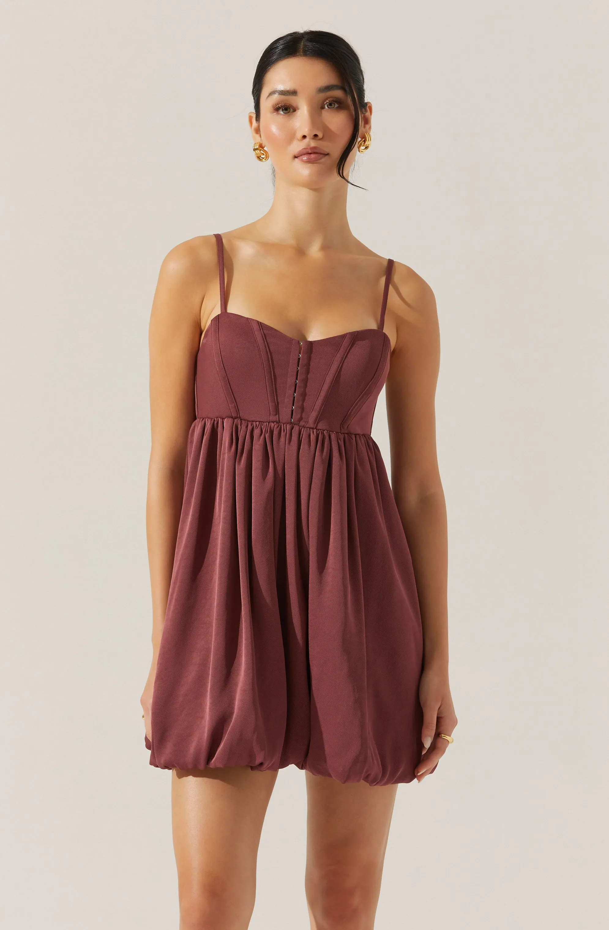 Bustier Bubble Hem Mini Dress