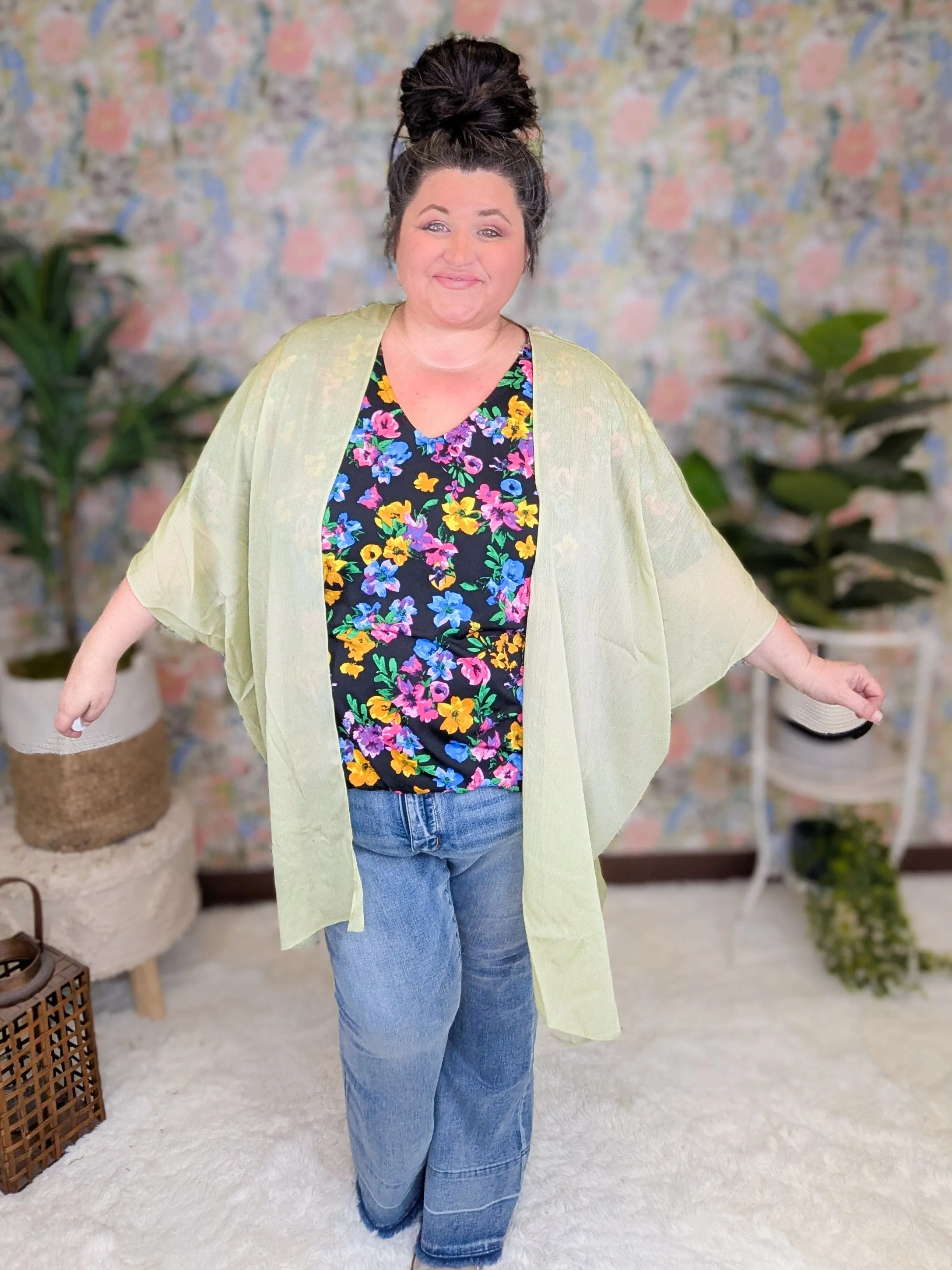 Camilla Solid Textured Lightweight Kimono (2 Colors)