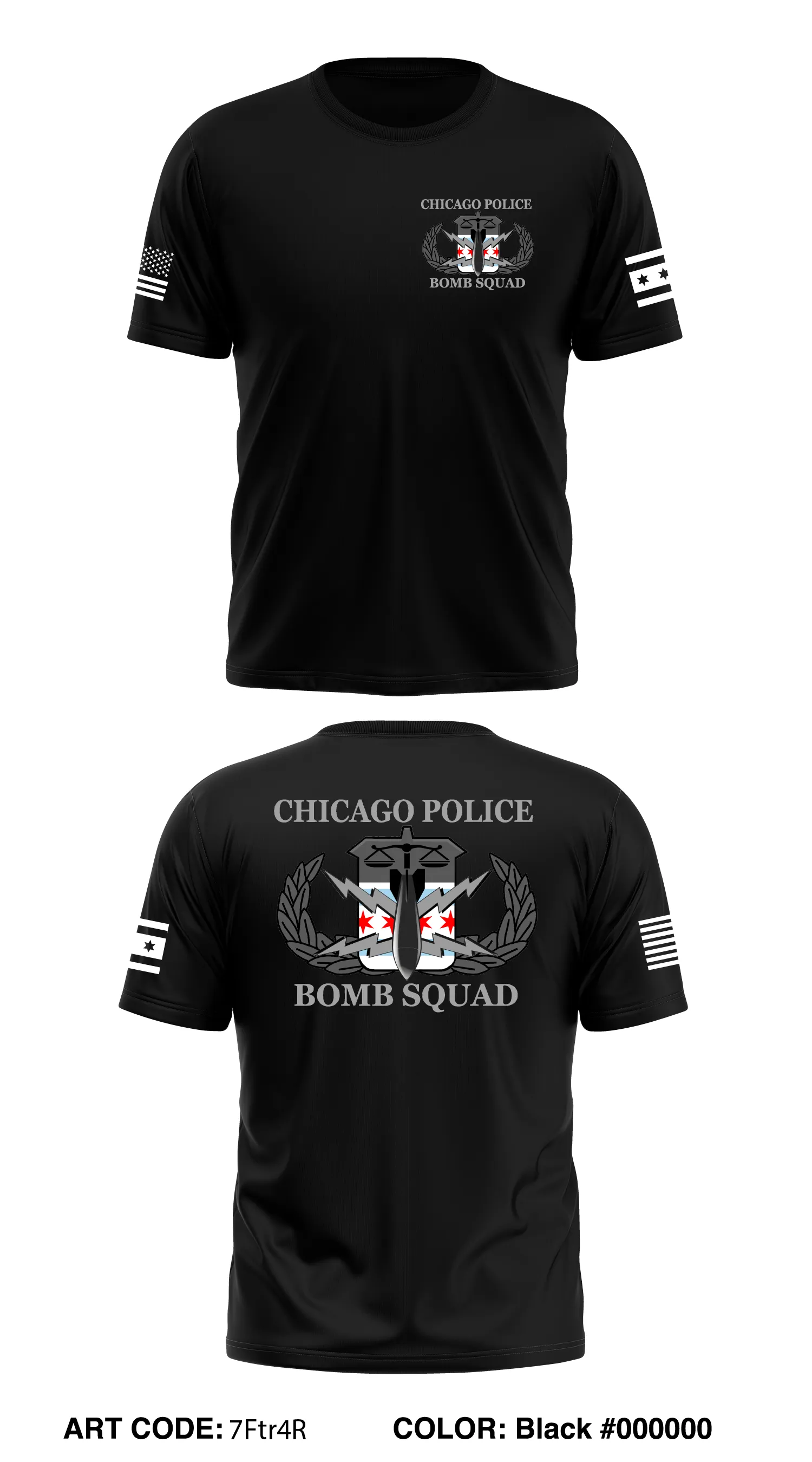 Chicago Bomb Squad Store 1 Core Men's SS Performance Tee -7Ftr4R