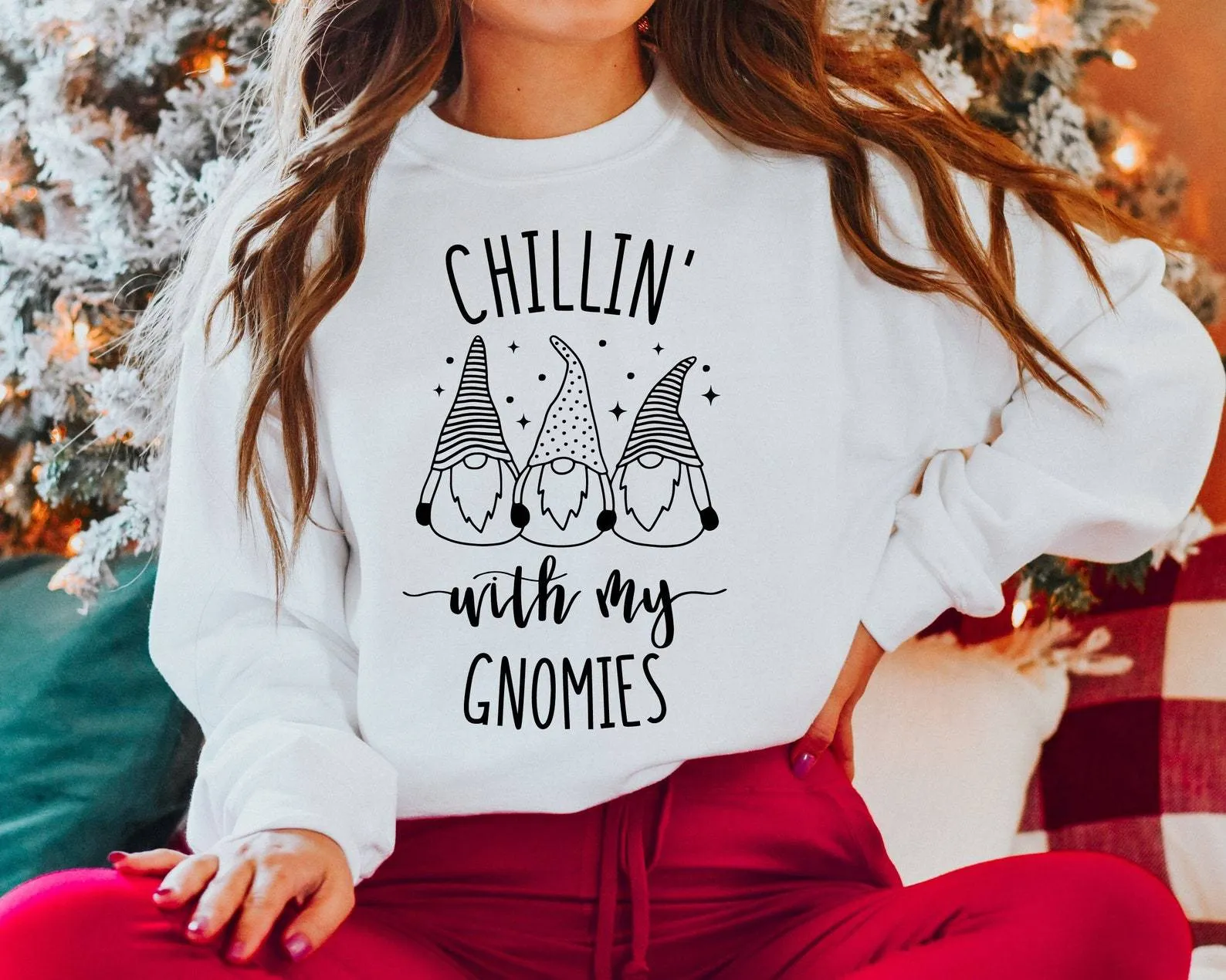 Chillin with my gnomies Christmas  Jumper