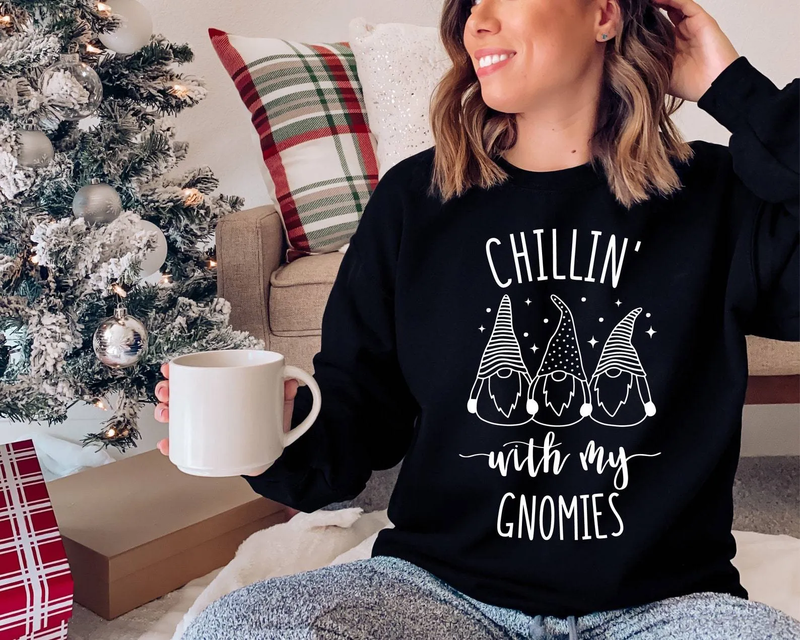 Chillin with my gnomies Christmas  Jumper
