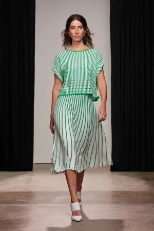 Christy Lynn Nellie Top in Pinstripe Green
