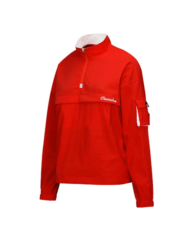 CHUCUCHU Solid Anorak Jumper - Red