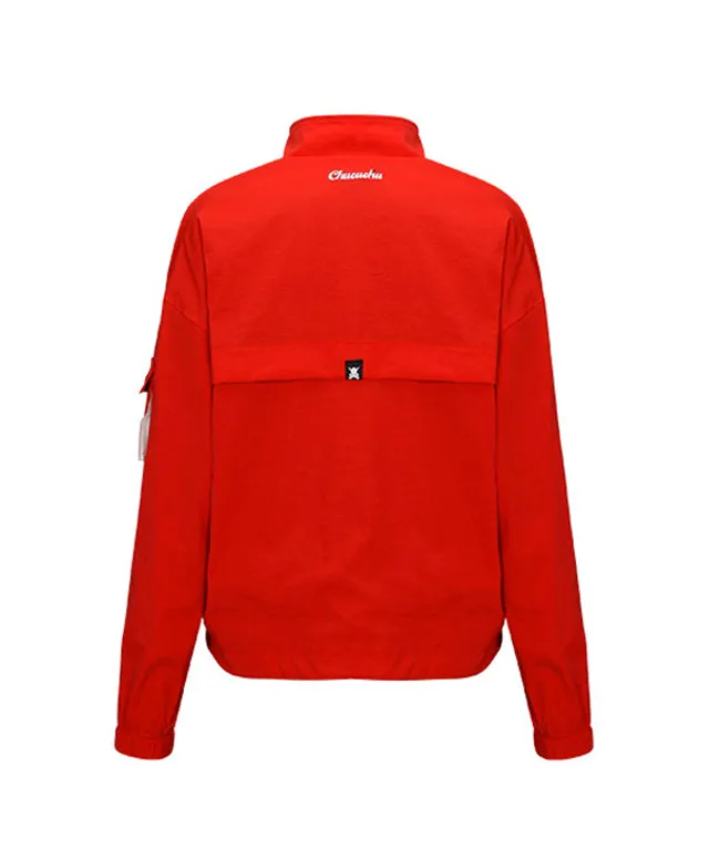 CHUCUCHU Solid Anorak Jumper - Red