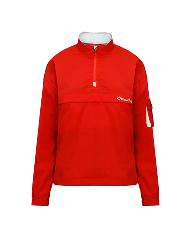CHUCUCHU Solid Anorak Jumper - Red