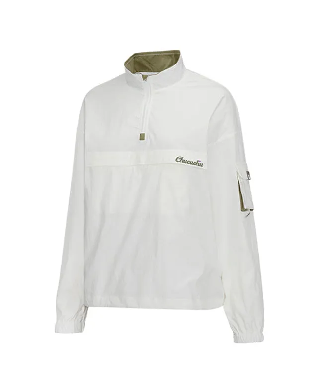 CHUCUCHU Solid Anorak Jumper - White