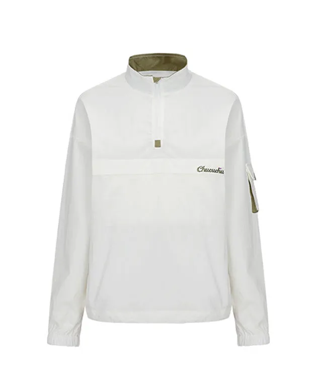 CHUCUCHU Solid Anorak Jumper - White