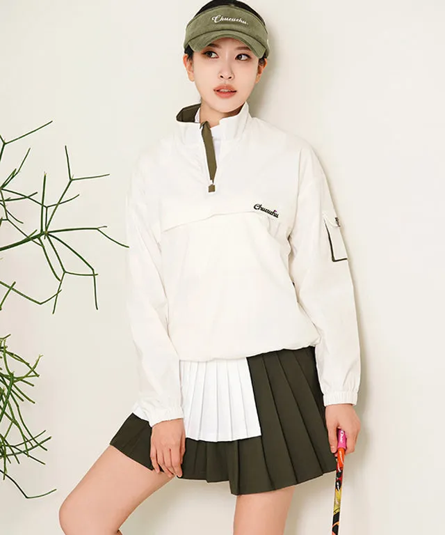 CHUCUCHU Solid Anorak Jumper - White