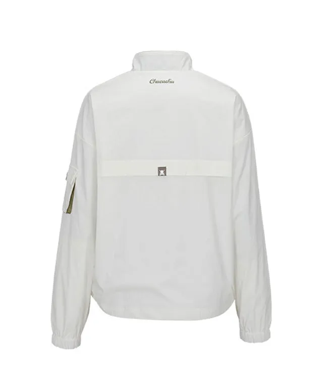 CHUCUCHU Solid Anorak Jumper - White