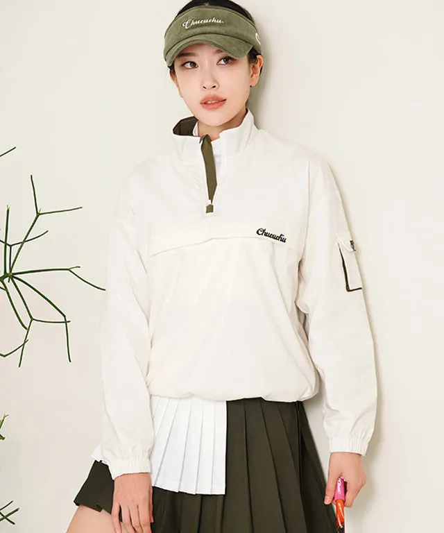 CHUCUCHU Solid Anorak Jumper - White