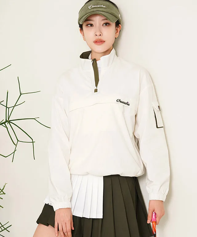 CHUCUCHU Solid Anorak Jumper - White