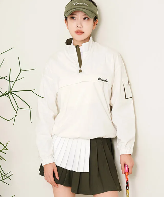 CHUCUCHU Solid Anorak Jumper - White