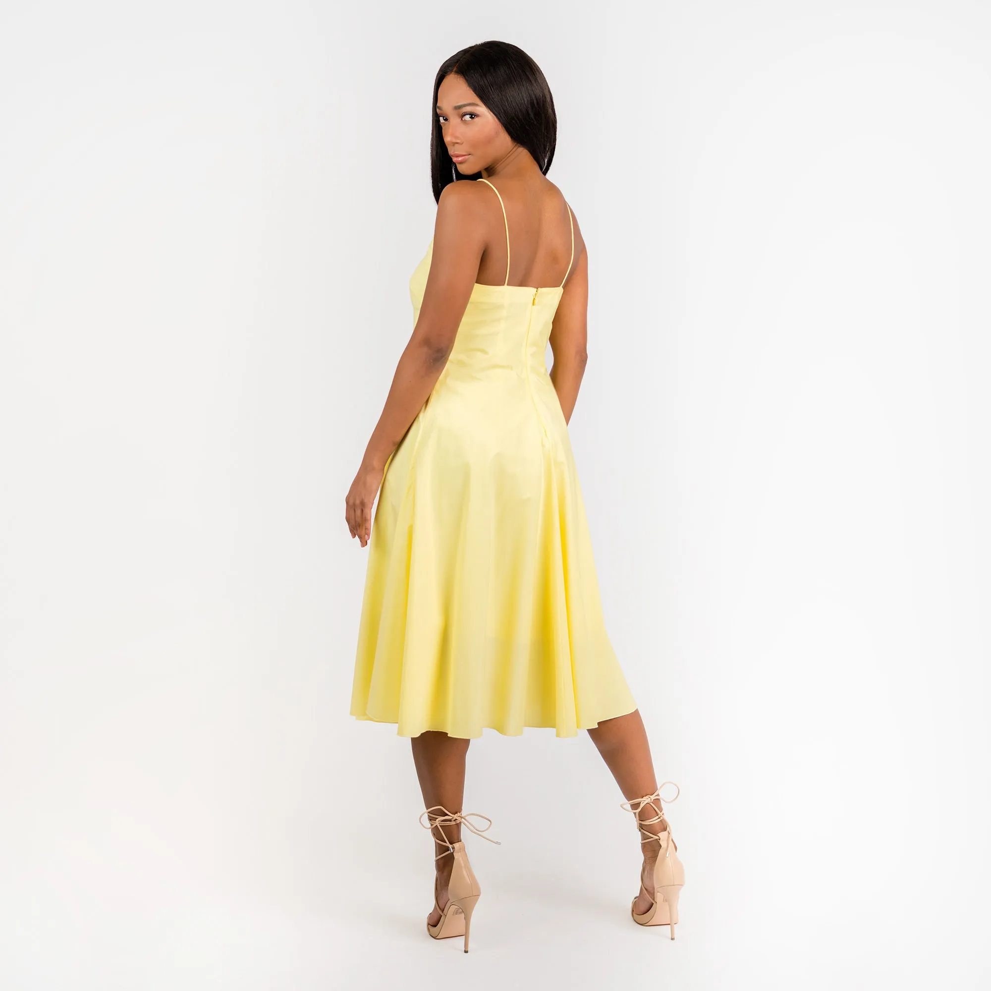 CN7203 Spaguetti Strap Flared Dress