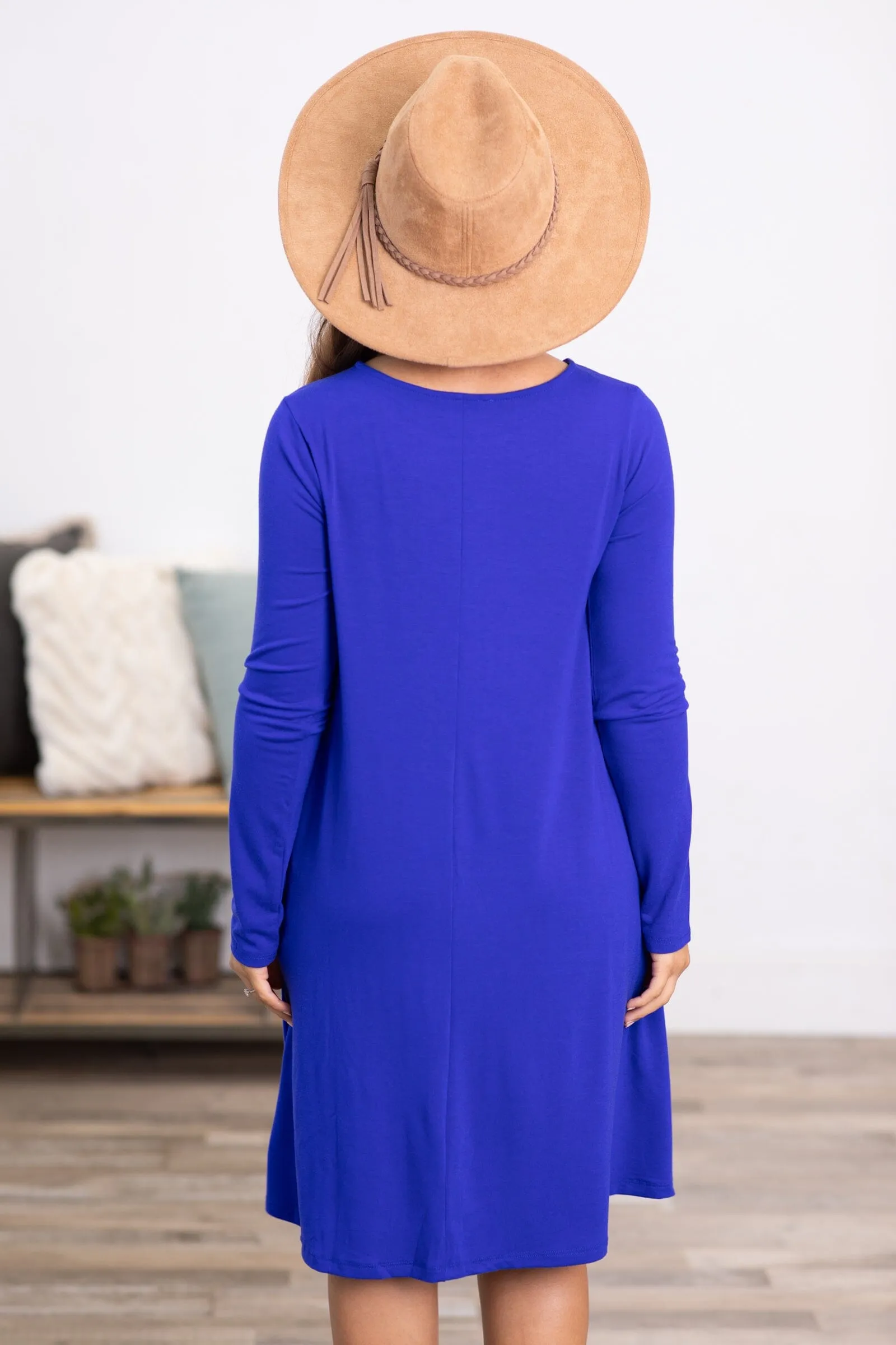 Cobalt Long Sleeve Knit Dress