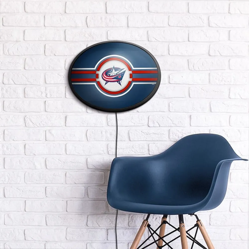 Columbus Blue Jackets: Oval Slimline Lighted Wall Sign