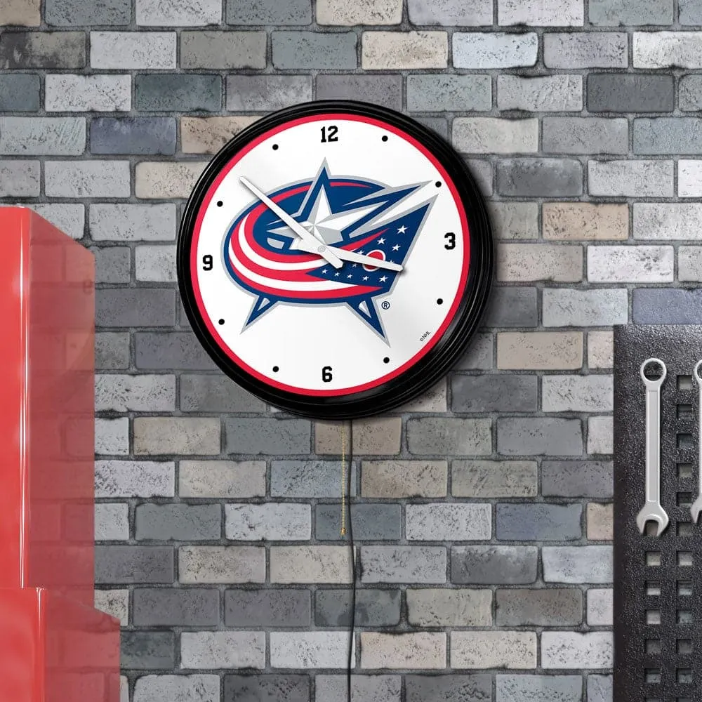 Columbus Blue Jackets: Retro Lighted Wall Clock