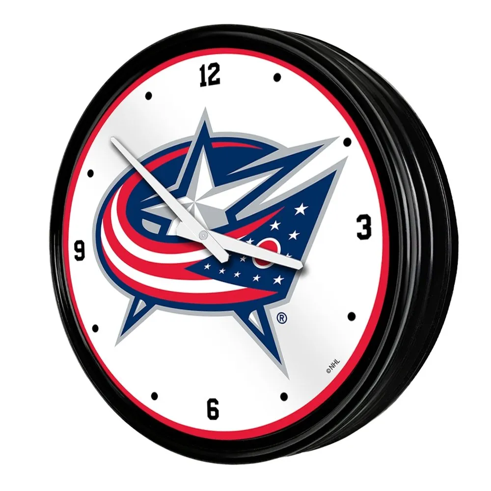 Columbus Blue Jackets: Retro Lighted Wall Clock