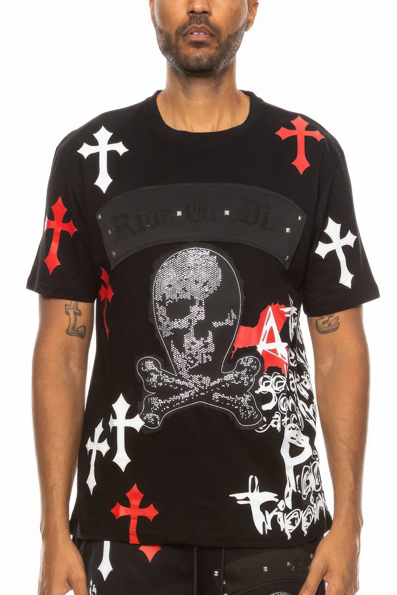 Cotton Print Chome Cross Thirt