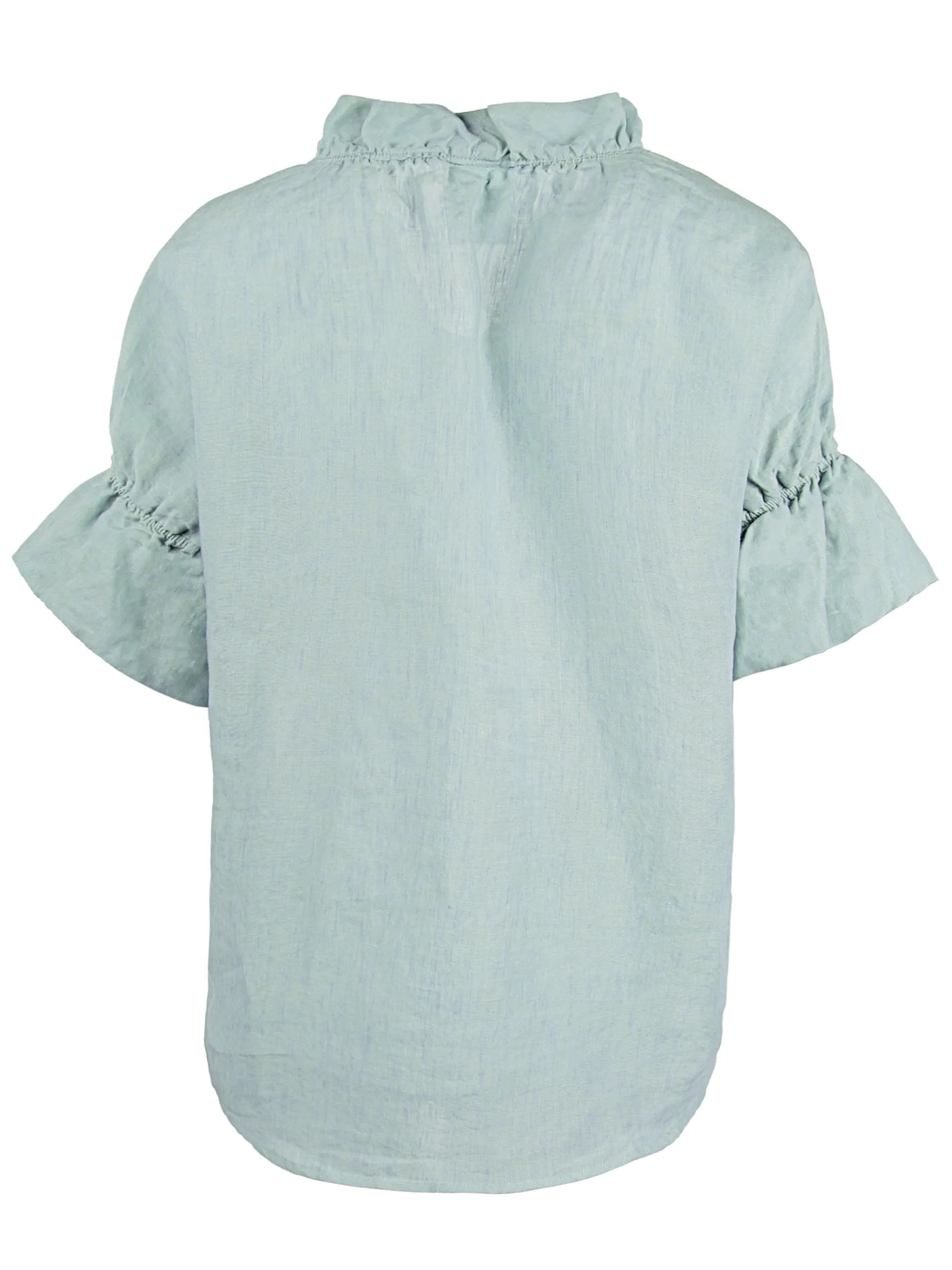 Crosby Washed Linen Shirt Seaglass Green Linen