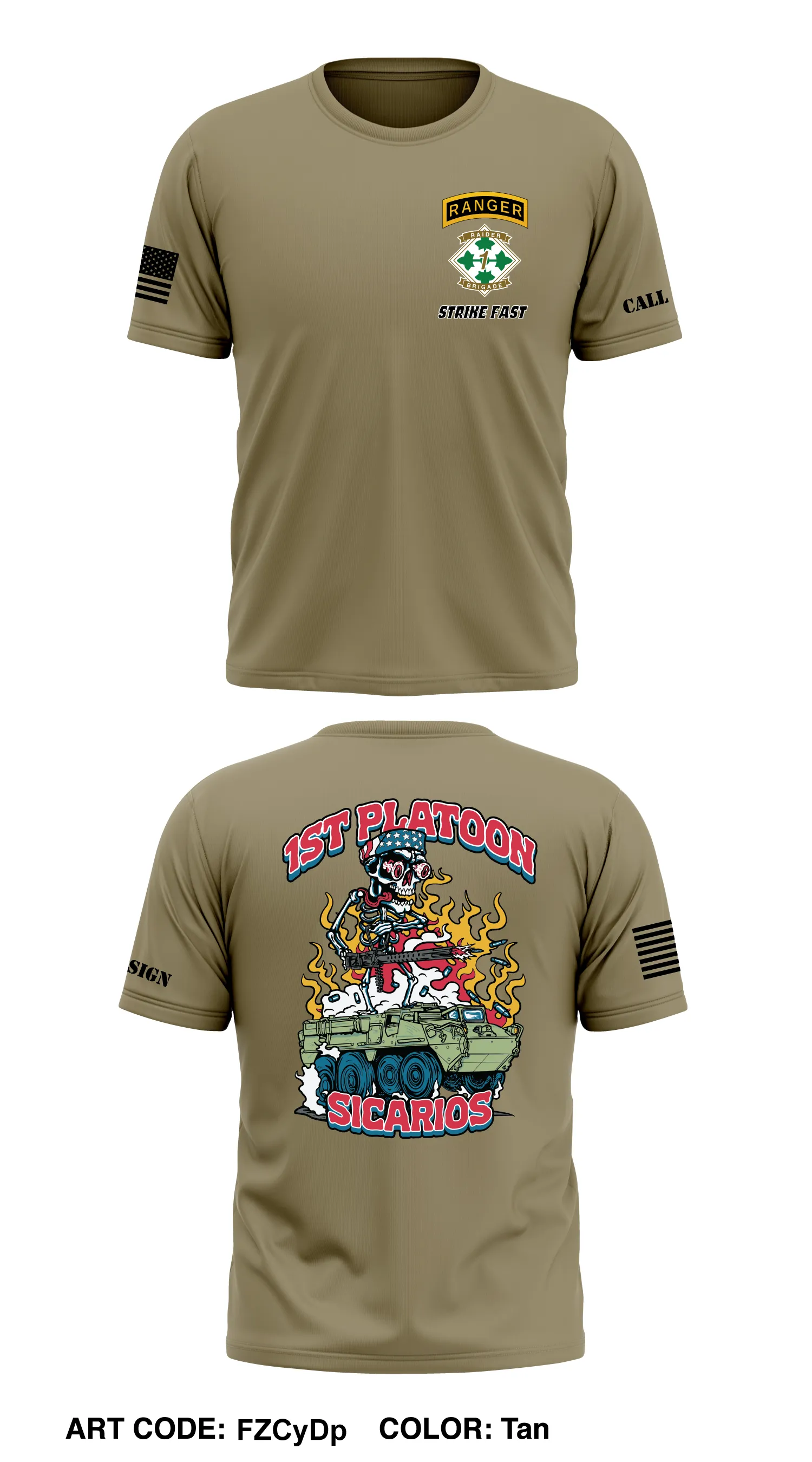 CUSTOM 1st Platoon, Brutal Company, 4-9 IN Core Men's SS Performance Tee - FZCyDp