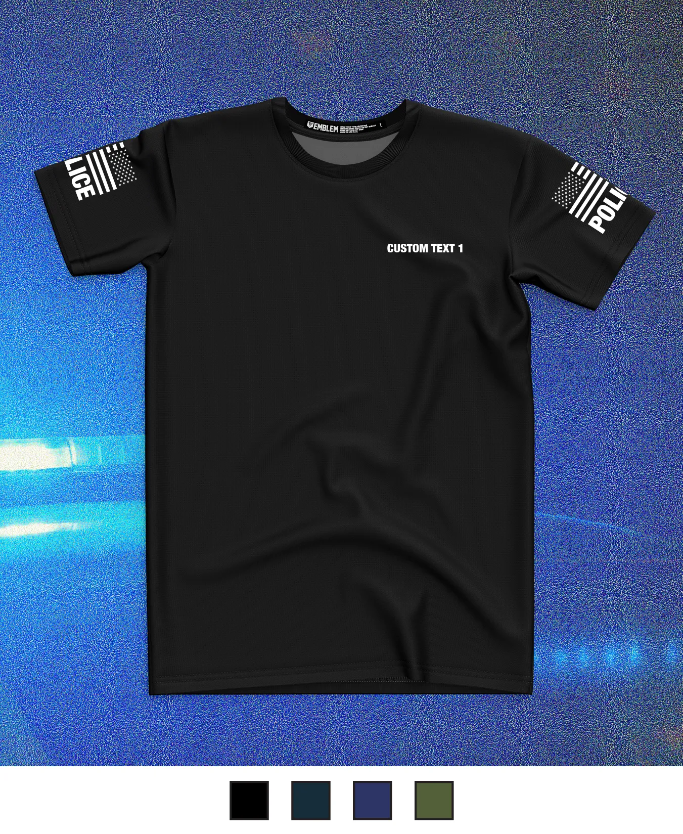 CUSTOM Emblem Core Men's SS Performance Tee - Police White