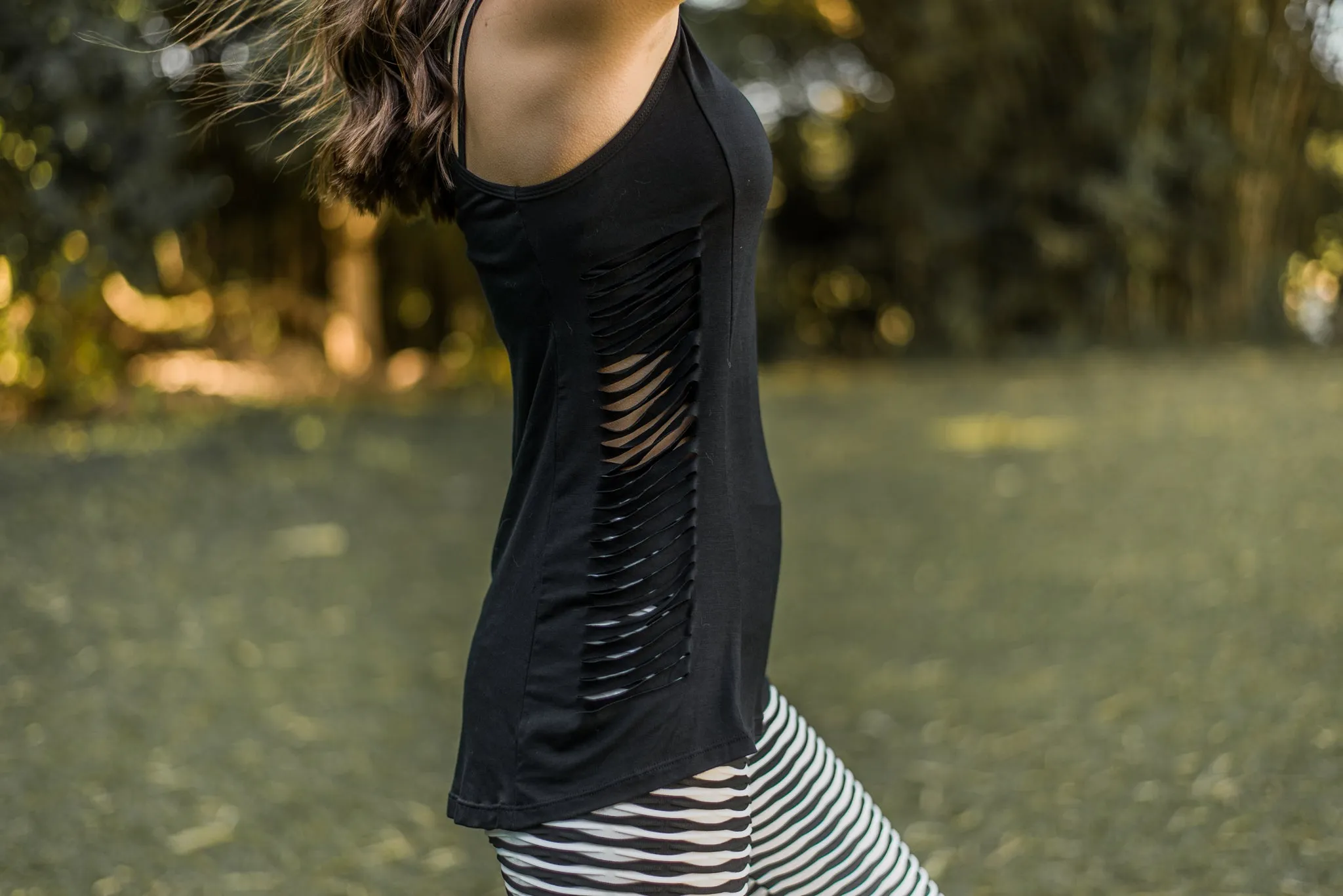 Cut out Mesh Tank Top