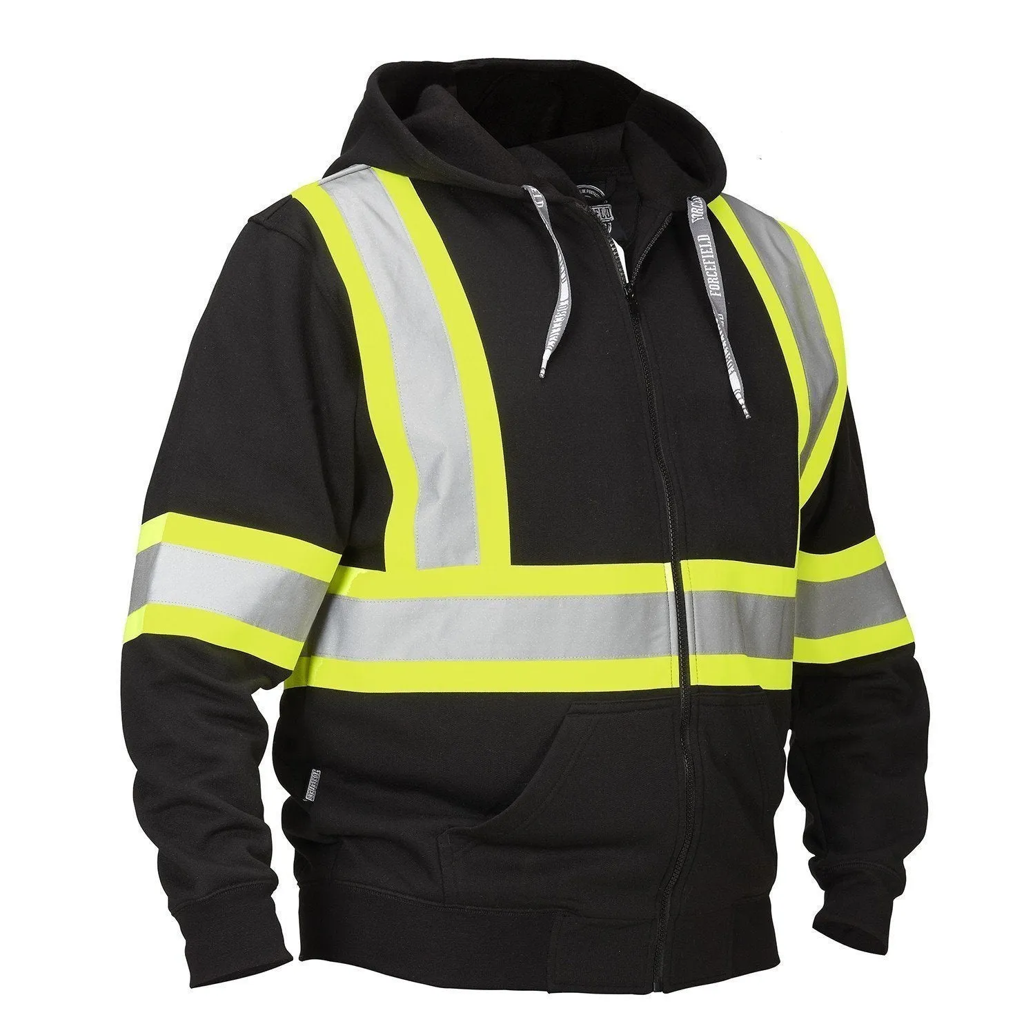 Deluxe Hi Vis Safety Hoodie, Attached Hood