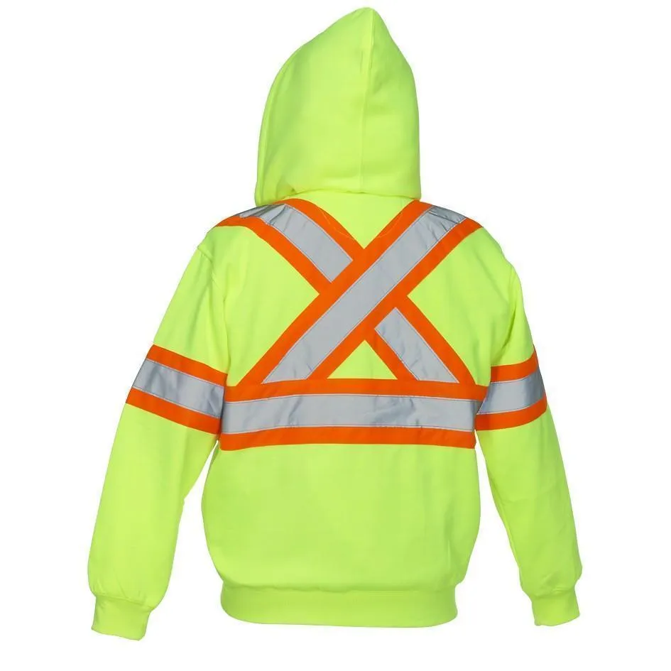 Deluxe Hi Vis Safety Hoodie, Attached Hood