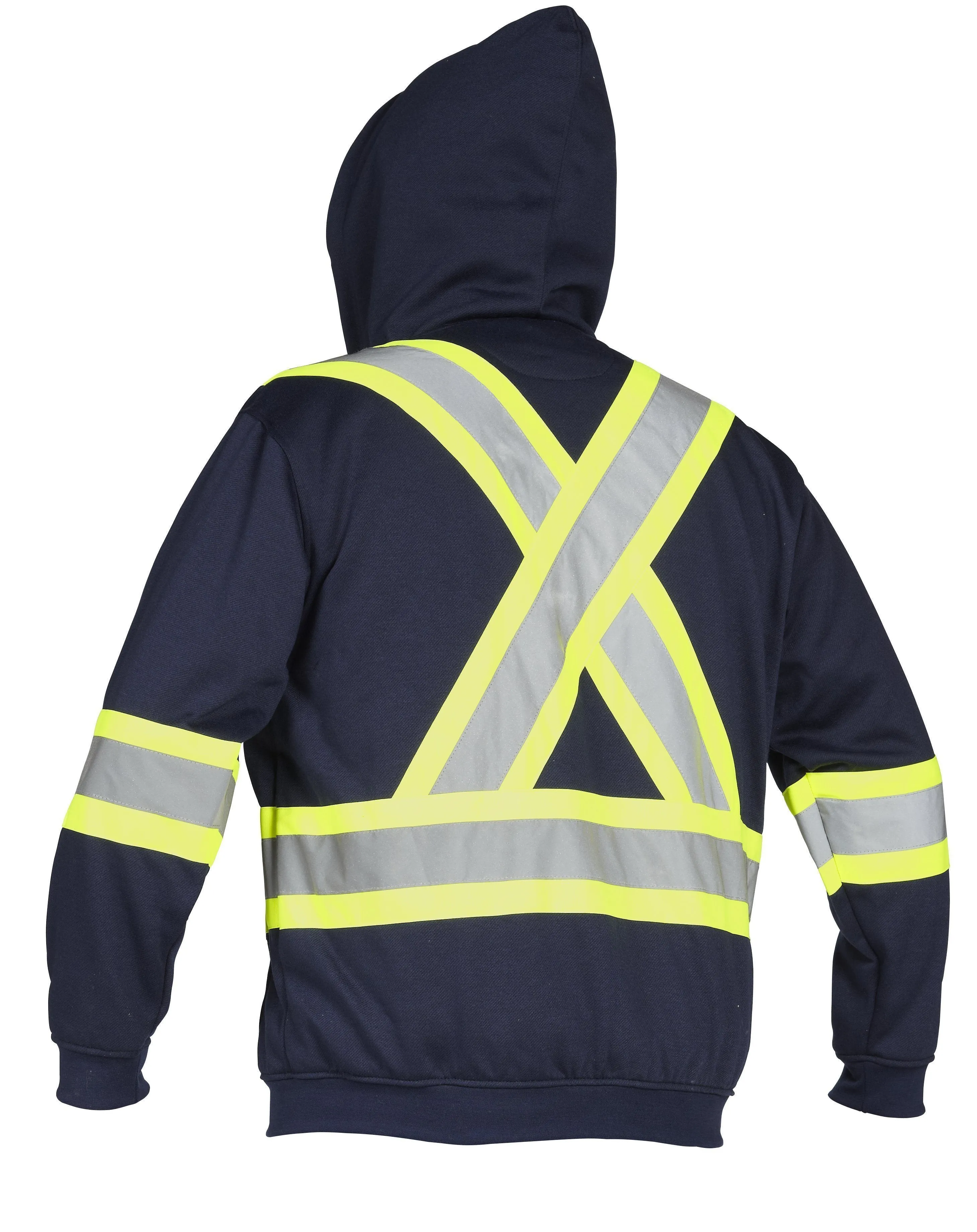 Deluxe Hi Vis Safety Hoodie, Attached Hood