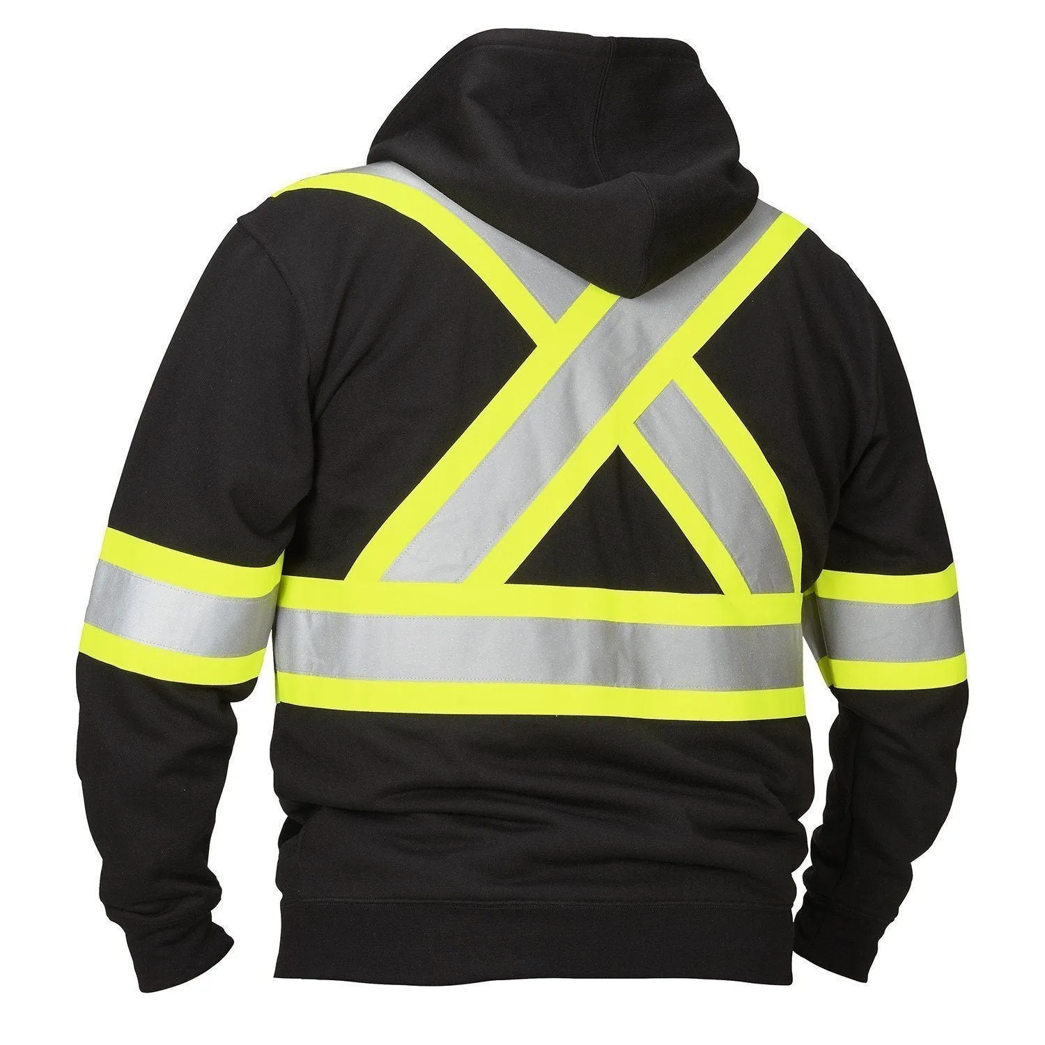 Deluxe Hi Vis Safety Hoodie, Attached Hood