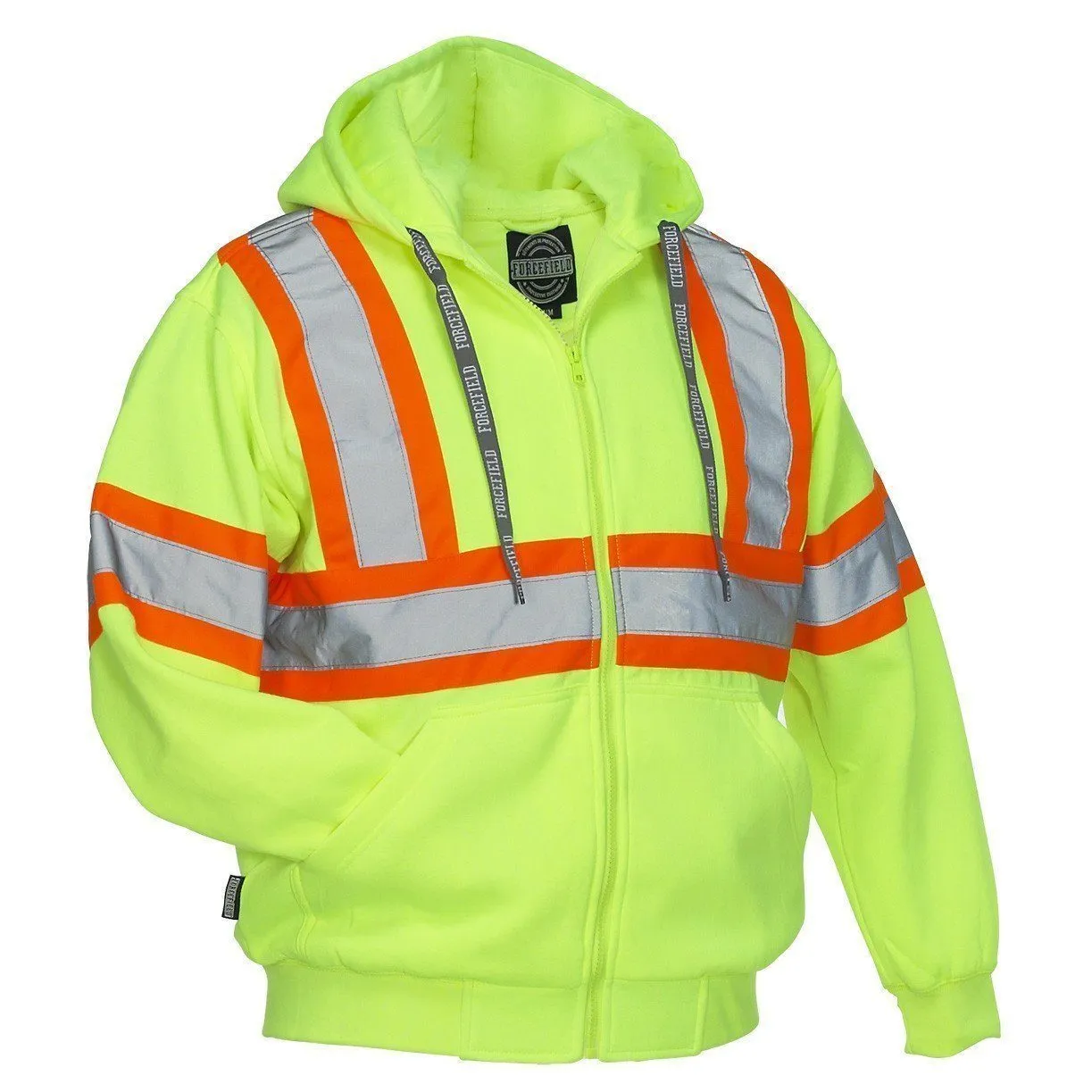 Deluxe Hi Vis Safety Hoodie, Attached Hood