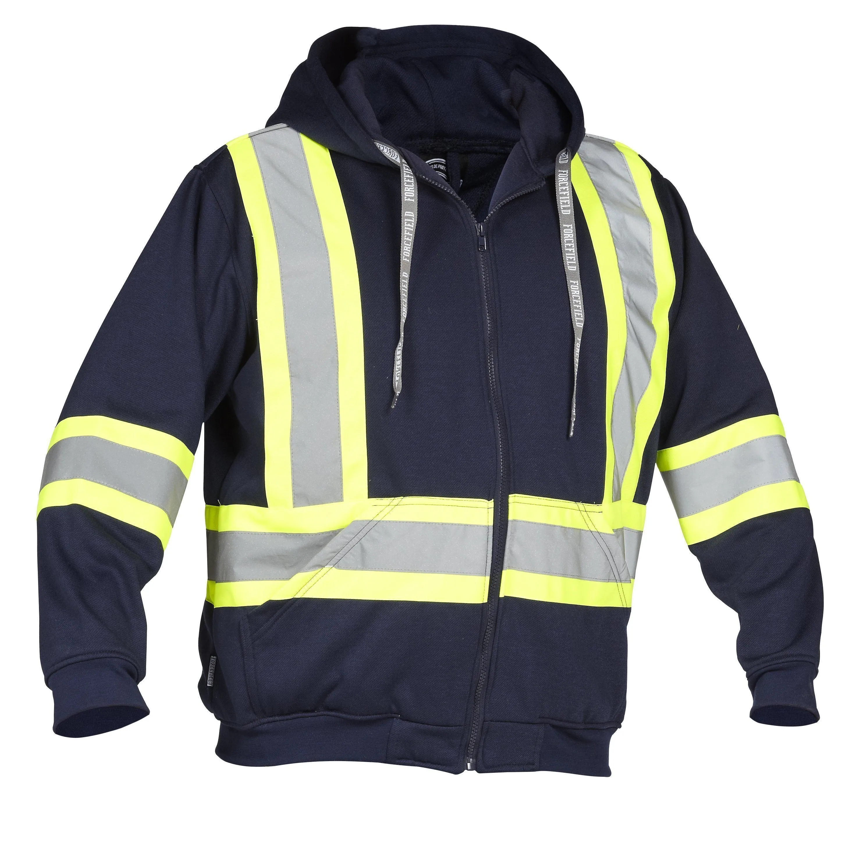 Deluxe Hi Vis Safety Hoodie, Attached Hood