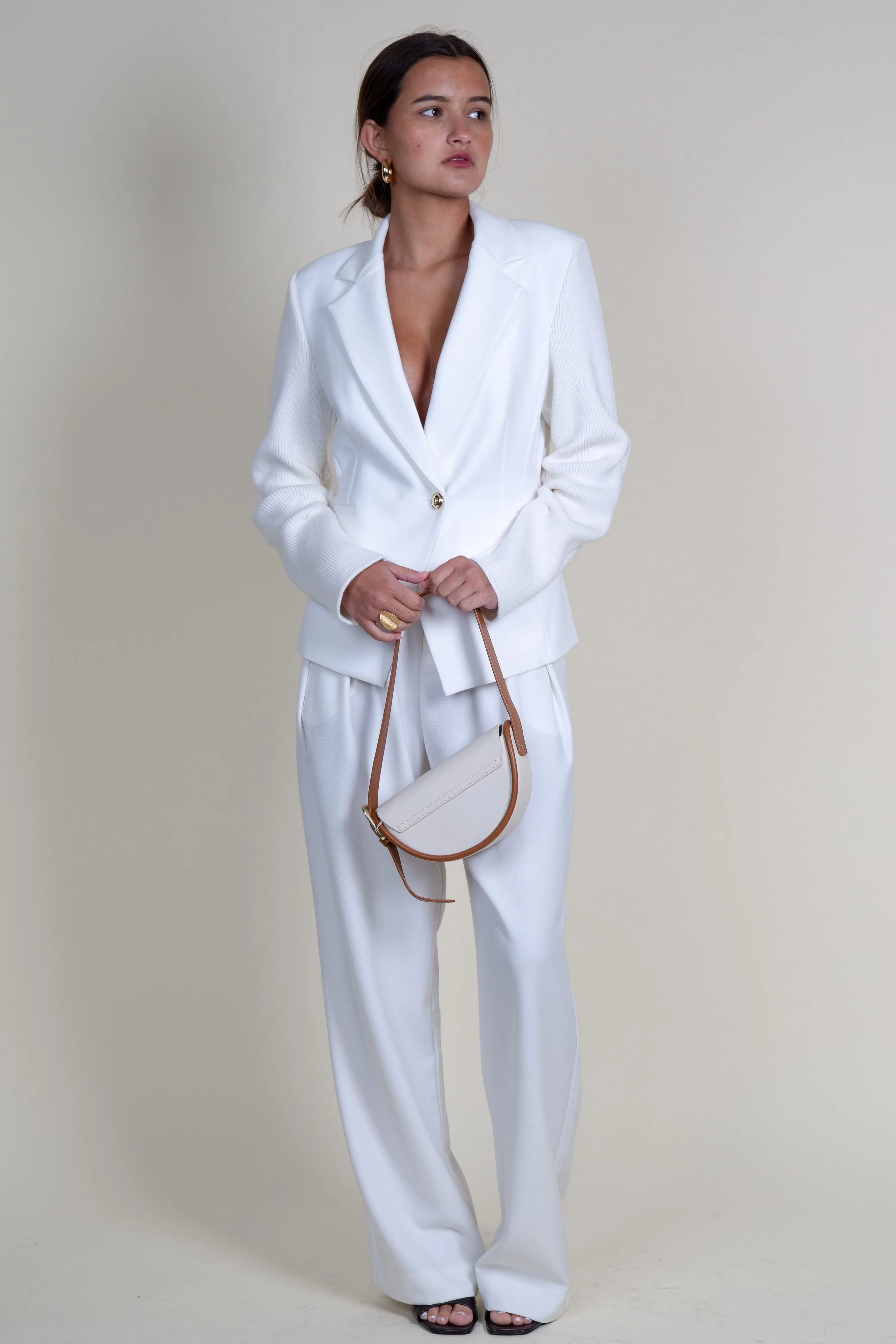 DEREK LAM | Flora Mixed Media Jacket - Soft White