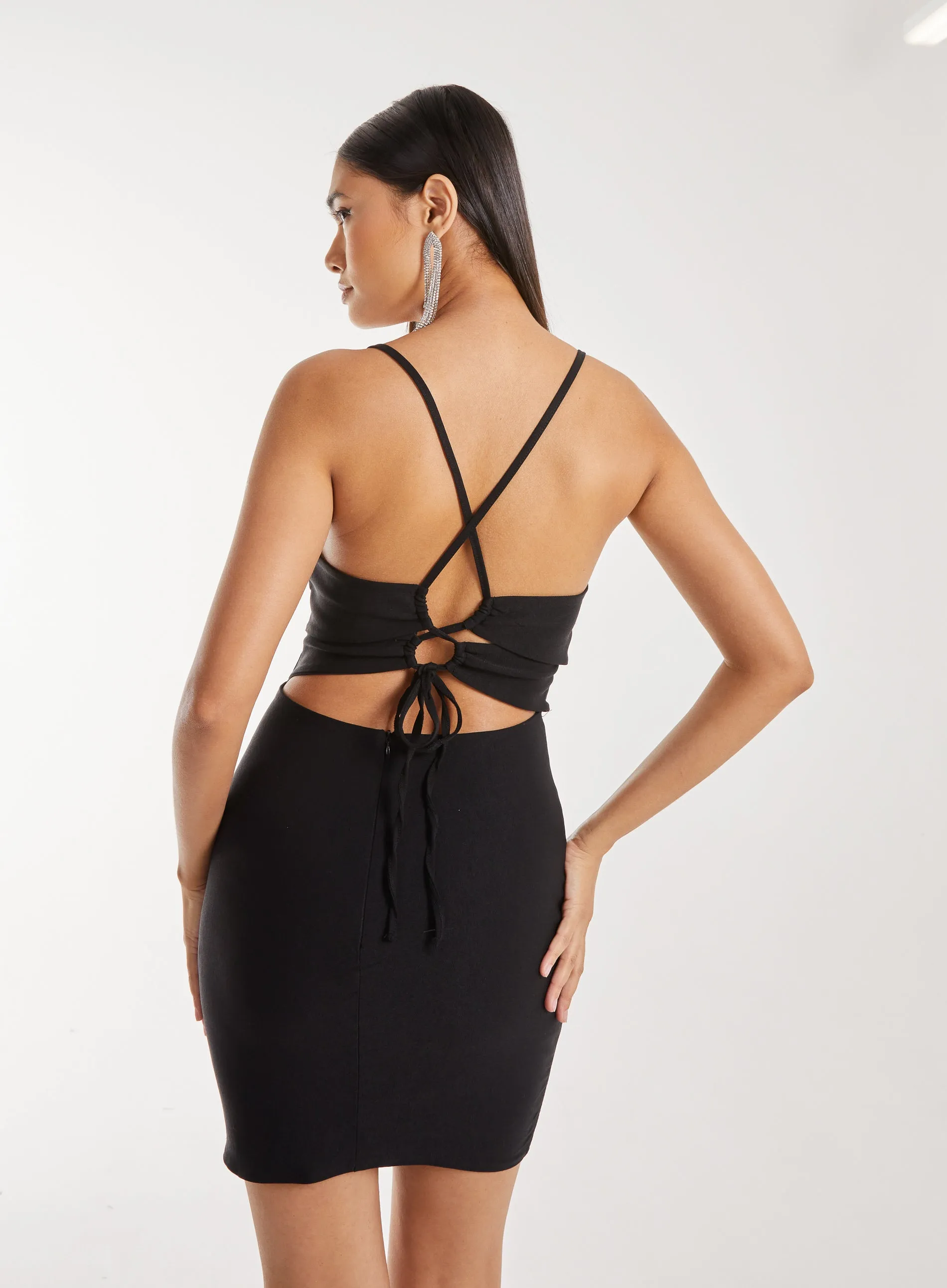 Diamante Peekaboo Mini Dress
