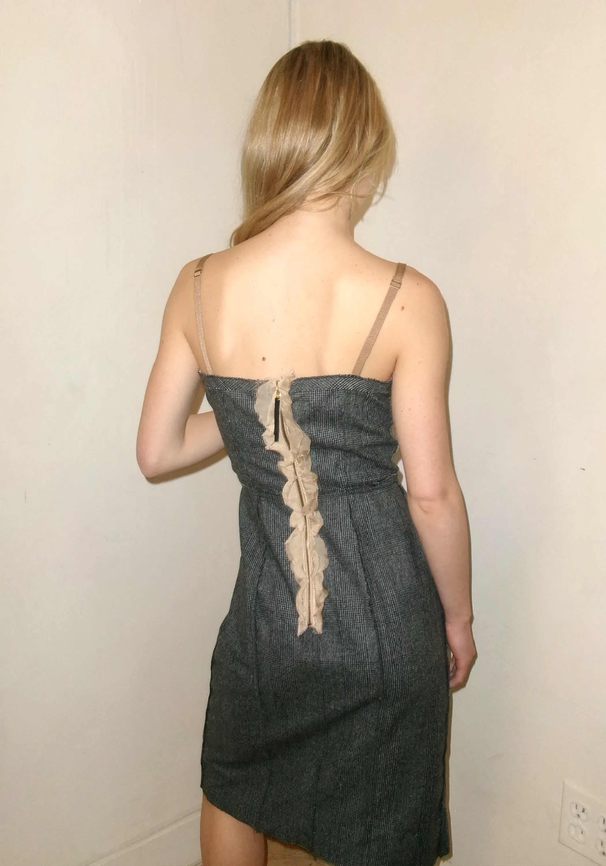 Dolce and Gabbana Grey Wool Corset Dress