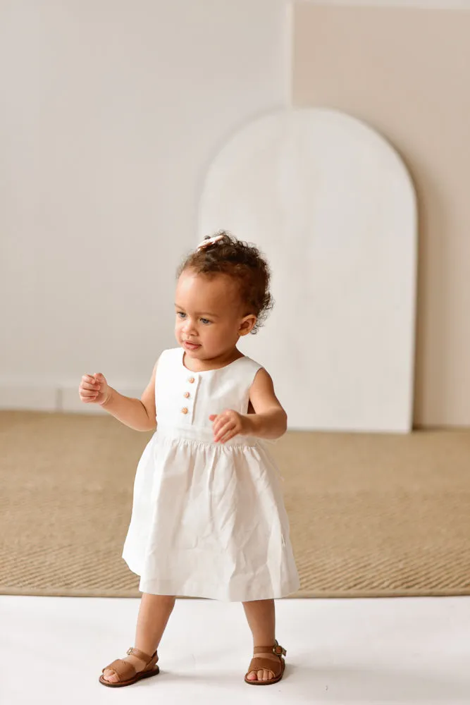 Dress With Belt - Off White