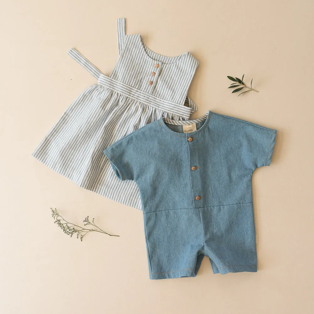 Dress With Belt - Vista Blue Stripes