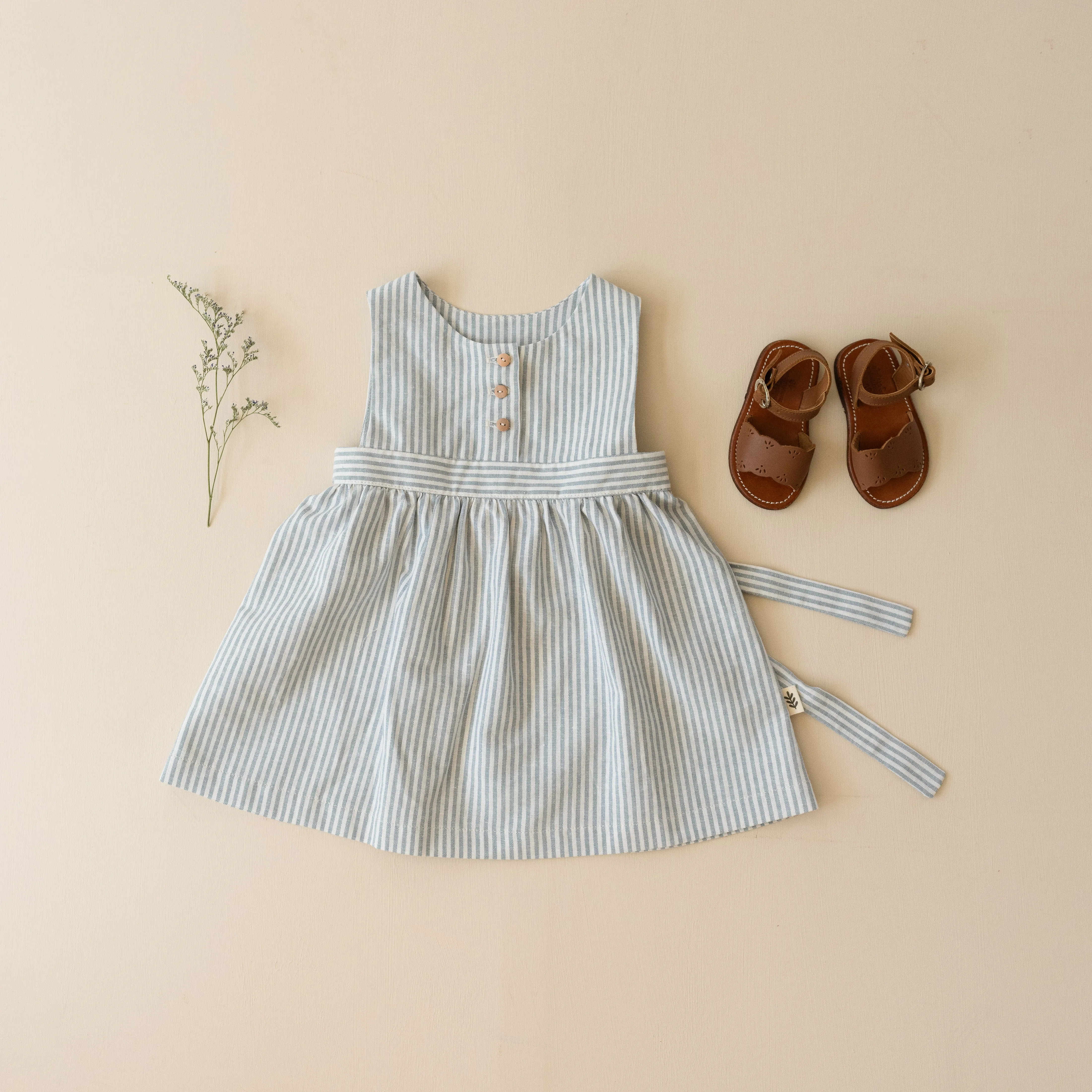 Dress With Belt - Vista Blue Stripes