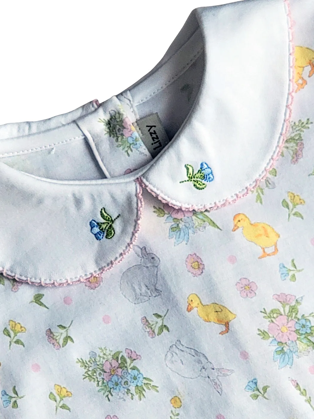 Easter Floral A line Girls Dress Pima Cotton