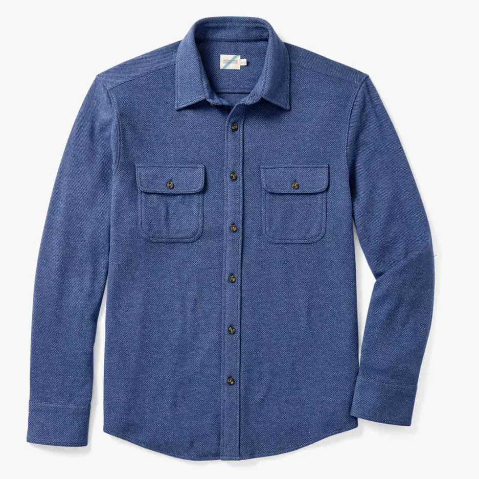 Fair Harbor The Dunewood Ultra Stretch Flannel - Navy Twill