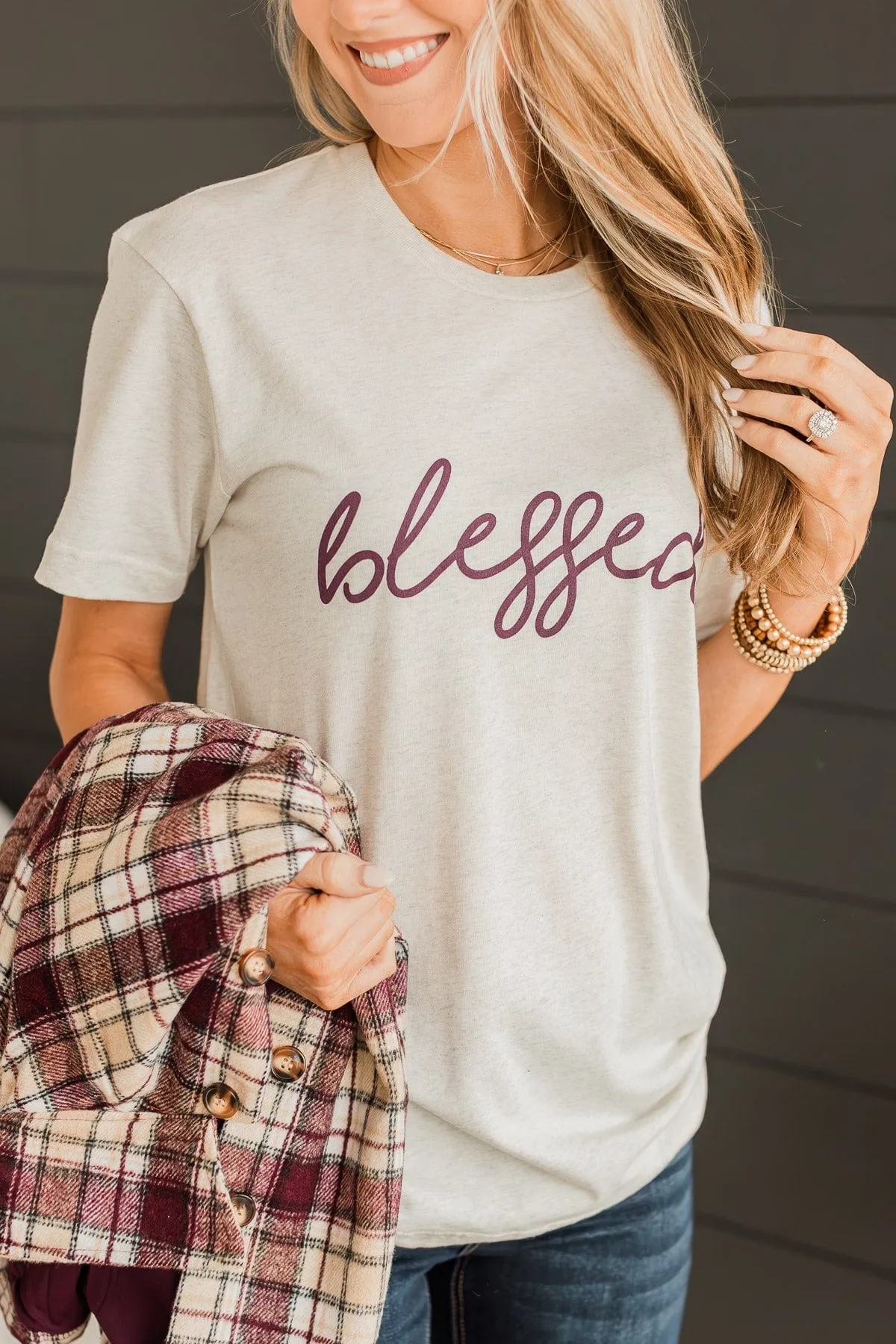Feeling "Blessed" Graphic Tee- Oatmeal