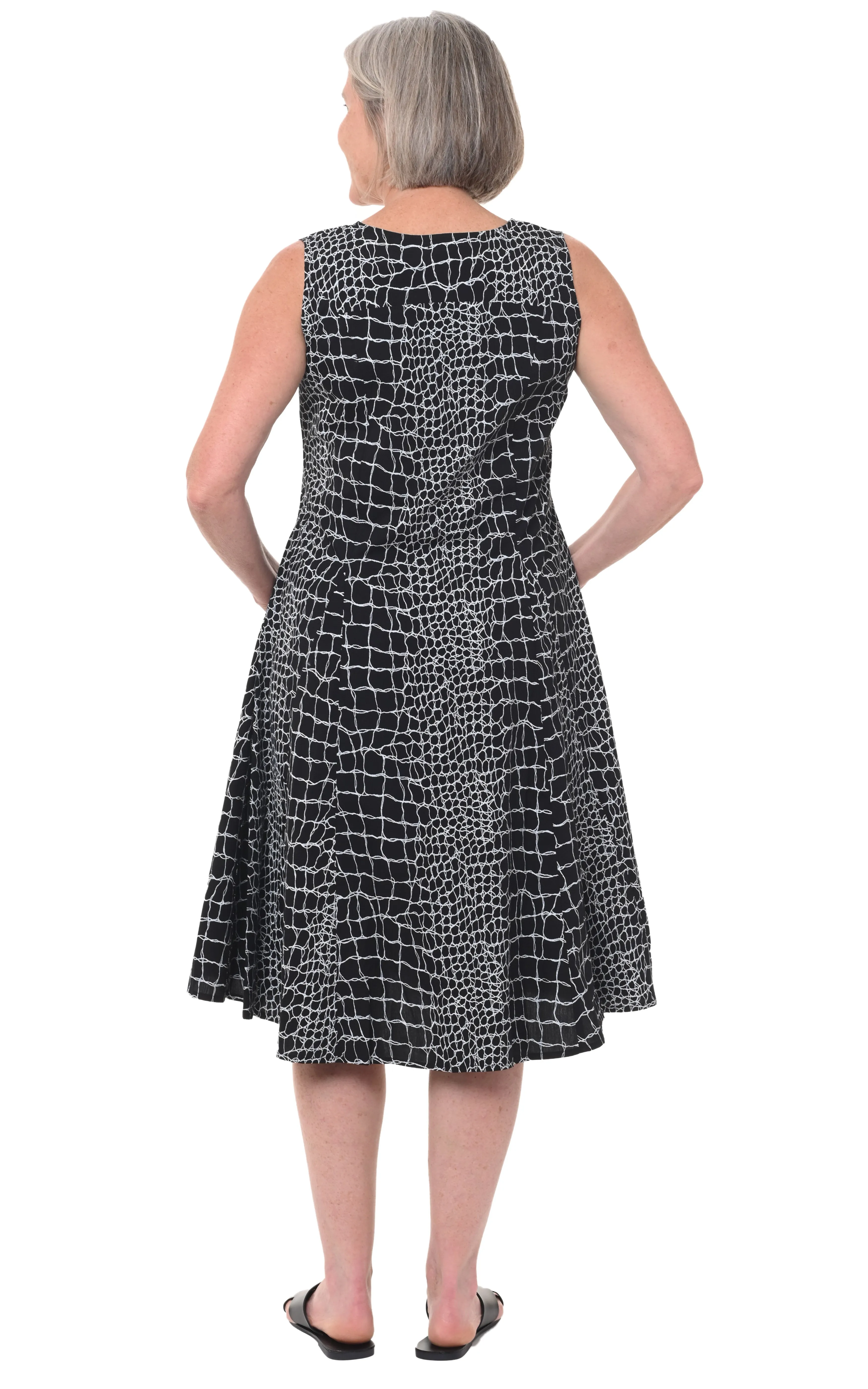 FINAL SALE CV656 Poppie Dress in Black Crocodile*