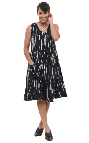 FINAL SALE CV656 Poppie Dress in Black Gray Airbrush