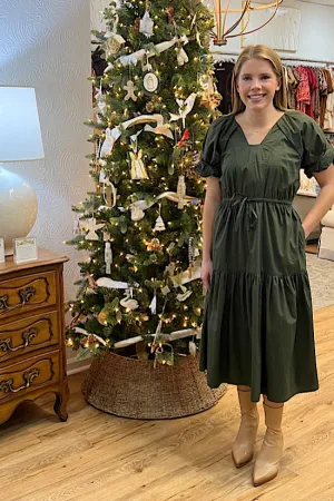 FINAL SALE: WKND St. Barths Maxi Dress in Evergreen