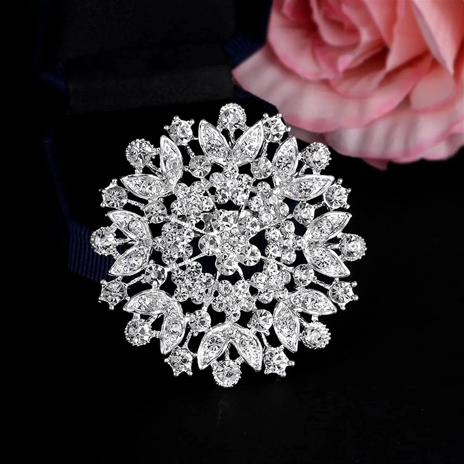 Flower Rhinestone Broach