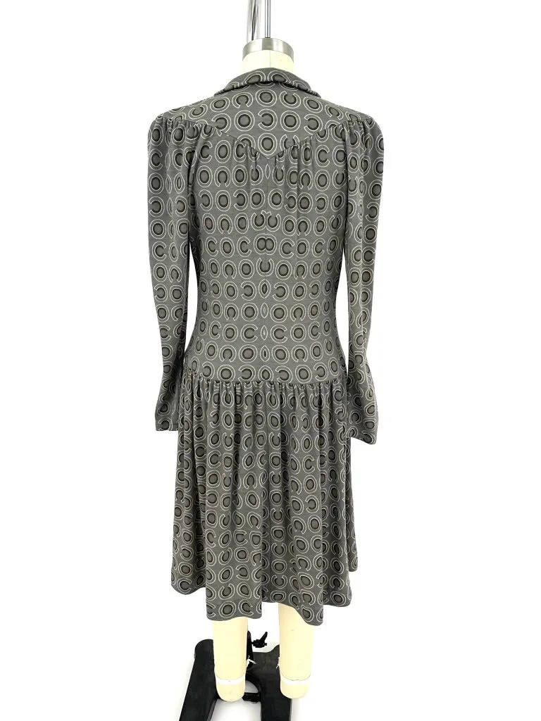 F/W 2001 Chanel Wool Coco Print Dress