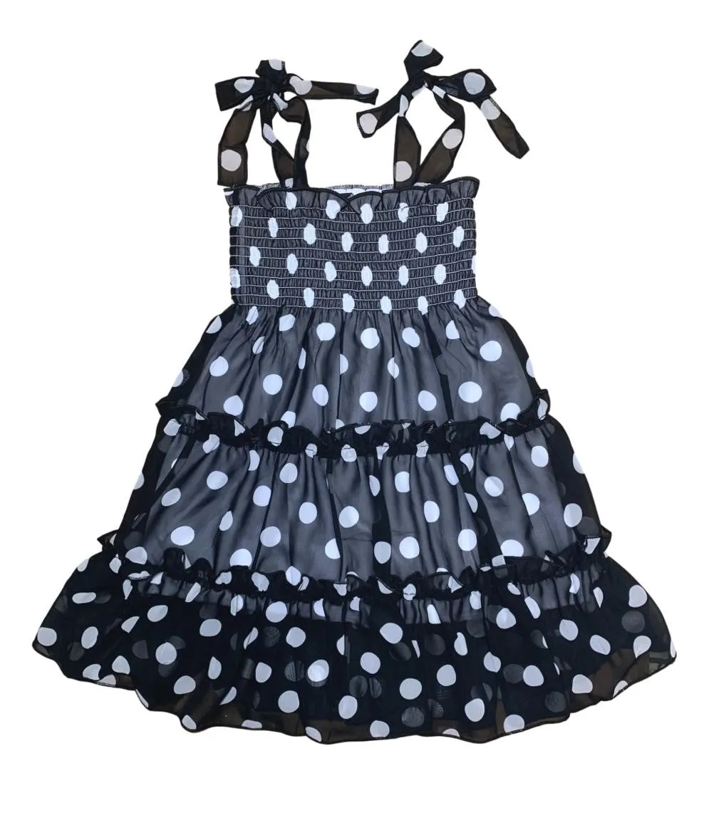 Girl Chiffon Dress Polka Dots A 5-14