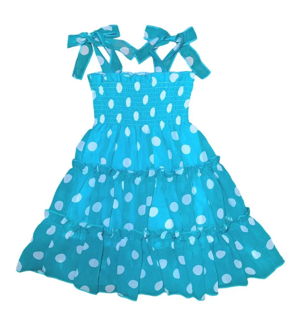 Girl Chiffon Dress Polka Dots A 5-14