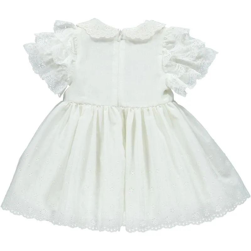 Girls Ivory Broderie Anglaise Dress